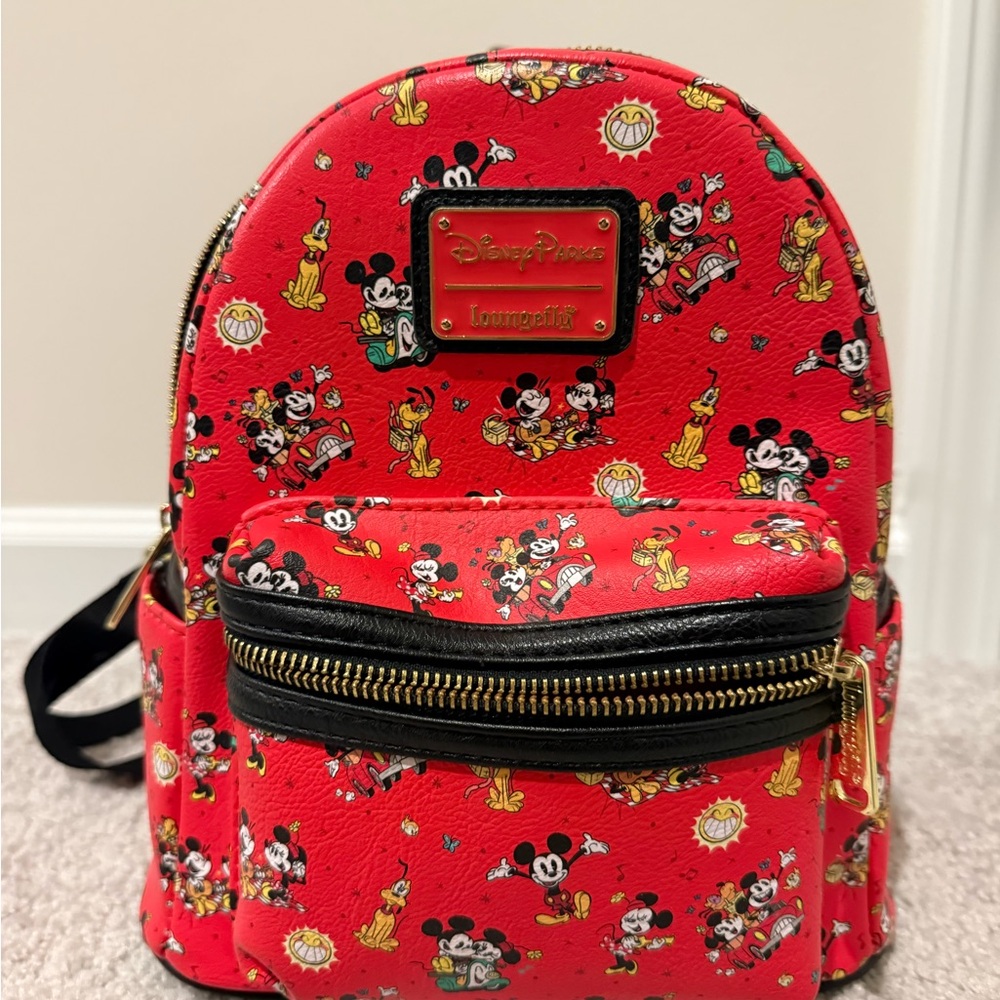 Loungefly Red and Black Mickey Mouse Mini Backpack